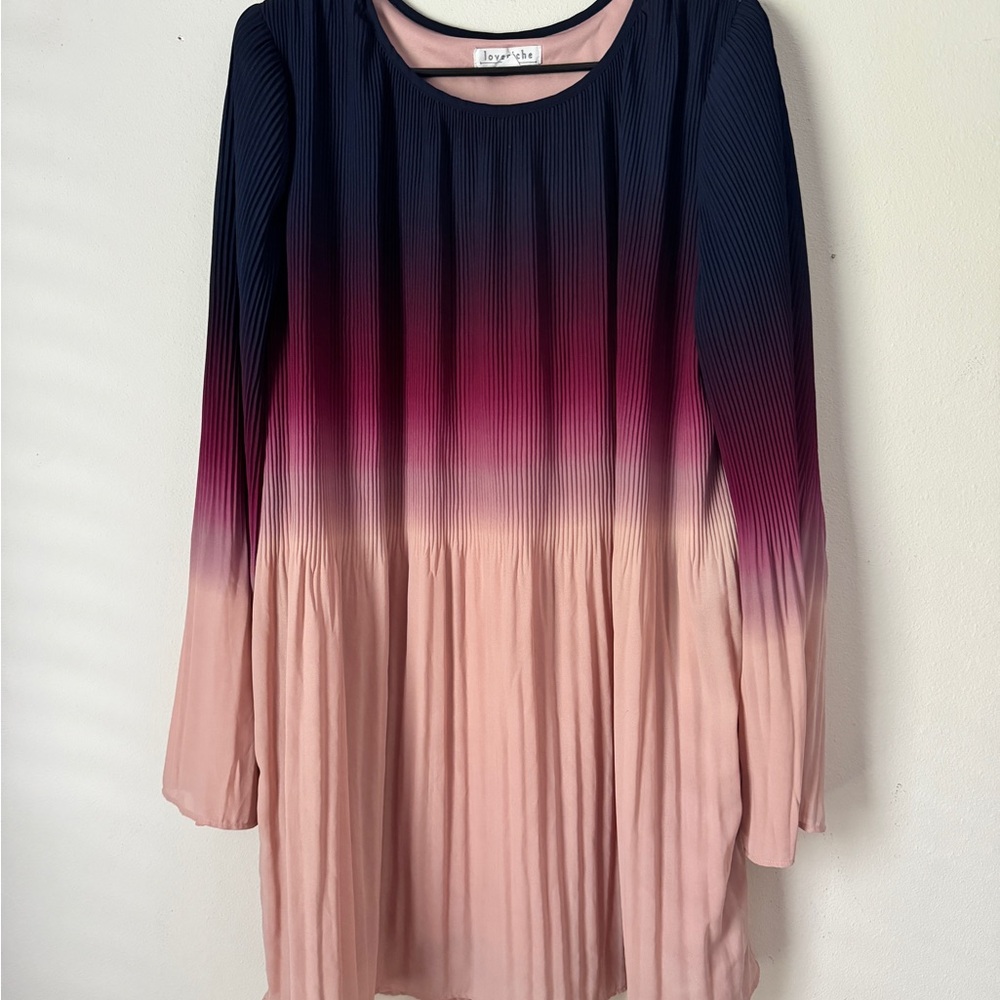 Dip-Dye Long Sleeve Dress